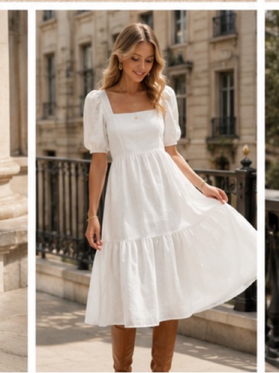 Mango Dresses & Skirts - MNG cotton puffy sleeves dress bloggers fav